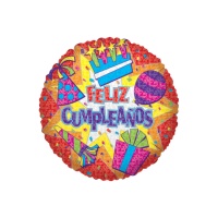 Balão de festa Feliz aniversário 46 cm