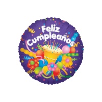 Feliz aniversário balão púrpura 46 cm