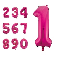 Balão número rosa escuro 86 cm