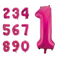 Balão número rosa escuro 86 cm - 1 peça