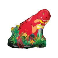 Balão de 71 cm com silhueta de dinossauro da selva
