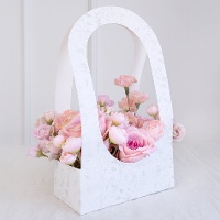 Cesta para flores de papel com design floral de 38,5 cm