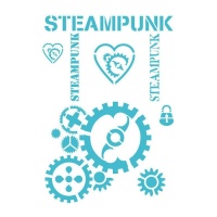 Stencil Steampunk Gears 20 x 28,5 cm - Artis decor - 1 unidade