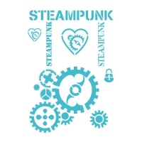 Stencil Engrenagens Steampunk 20 x 28,5 cm - Artis decor - 1 unidade