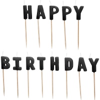 Velas Happy Birthday brancas 2,5 cm - PartyDeco - 13 unidades