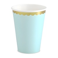 Copos de 220 ml com rebordo dourado - 6 unid.