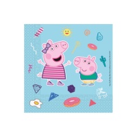 Guardanapos compostáveis de Peppa Pig & George de 16,5 x 16,5 cm - 20 unidades