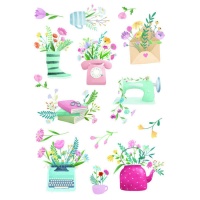 Adesivos Life is simple flowers - 1 folha