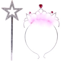 Conjunto de tiara e varinha de princesa