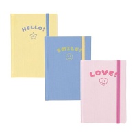 Caderneta em cores pastel com elástico 14,5 x 10,5 cm - 1 unidade