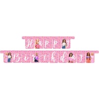 Grinalda de Feliz Aniversário da Barbie 3 m