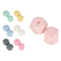 Contas hexagonais de silicone 1,7 cm - 2 unid.