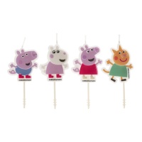 Vela Peppa Pig 2D 9 cm - Dekora - 4 unidades