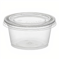 Molheira de 45 ml de plástico transparente com tampa - 12 unidades