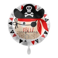 Balão Feliz Aniversário Pirata 43 cm - Premioloon