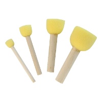 Conjunto de pincéis de espuma sintéticos redondos - Kreul - 4 unidades