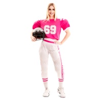Fato de Jogador de Futebol Americano Rosa para mulher