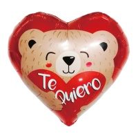 Balão coração vermelho amo-te com urso do amor 43 cm
