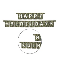 Feliz Aniversário Guirlanda de Camuflagem Militar 3m
