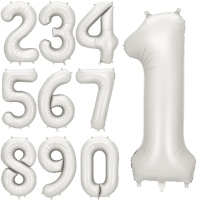 Balão número prateado de 86 cm - PartyDeco - 1 unidade
