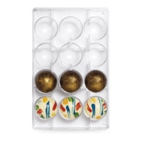 Molde para esferas de chocolate 27,5 x 17,5 cm - Decora - 12 cavidades