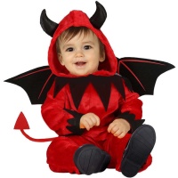 Fato de bebé de diabo com asas pretas