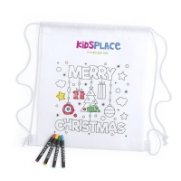 Mochila para colorir Feliz Natal - 1 peça