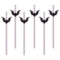 Palhinhas de vampiro lilás - 6 unid.