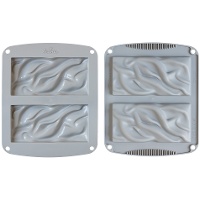 Molde de silicone para tablete de chocolate ondulado 17,20 x 20,70 x 2 cm - 2 cavidades - Decora