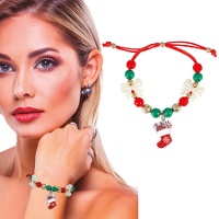 Pulseira de meia de Natal vermelha e verde