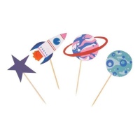 Cápsulas para cupcakes e palitos Outer Space - PME - 48 unid.