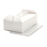 Caixa de 36 x 21 x 12 cm para bolo retangular com base
