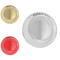 Pratos de cartão metalizados de 24 cm - 8 unid.