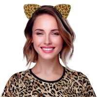 Tiara com orelhas de leopardo