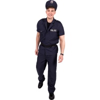 Fantasia de polícia clássica de manga curta para homem
