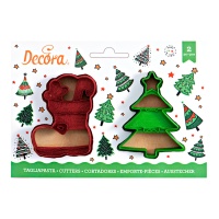 Cortadores de botas e de árvore de Natal - Decorar - 2 unidades