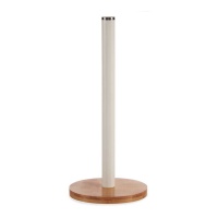 Suporte para rolos de cozinha em metal e bambu