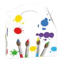 Caixa de cartão com tintas coloridas - 12 peças.