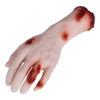 Mão amputada com feridas de 25 cm