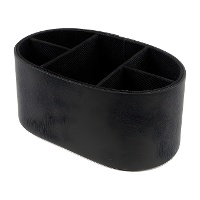 Organizador de controlo em pele de 18 x 10 x 18 cm - 5 compartimentos