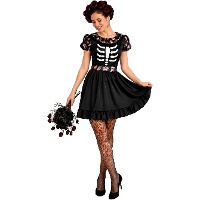 Fantasia de Catrina preta para adulta