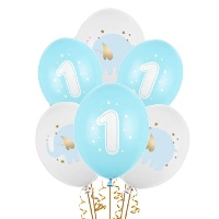 Balões de látex 30 cm para o 1º aniversário do bebé elefante - PartyDeco - 50 peças