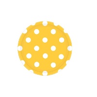 Pratos redondos com bolinhas brancas 18 cm - 8 unidades