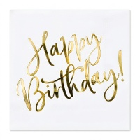 Guardanapos Happy Birthday 16,5 x 16,5 cm - 20 unid.