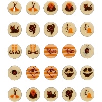 Mini figuras de chocolate branco de Halloween - 25 unid.