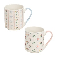 Caneca de 370 ml floral vintage - 1 unidade