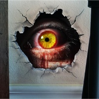 Decoração de parede com olhos adesivos 16 x 16 cm