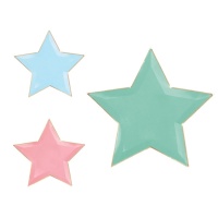 Pratos em forma de estrela de 27 cm - 6 peças
