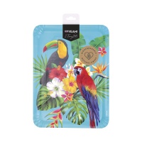 Bandeja retangular de papagaio e tucano de 25 x 34 cm - 2 unidades