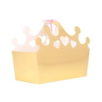 Caixa dourada metálica Princesas - 5 unidades